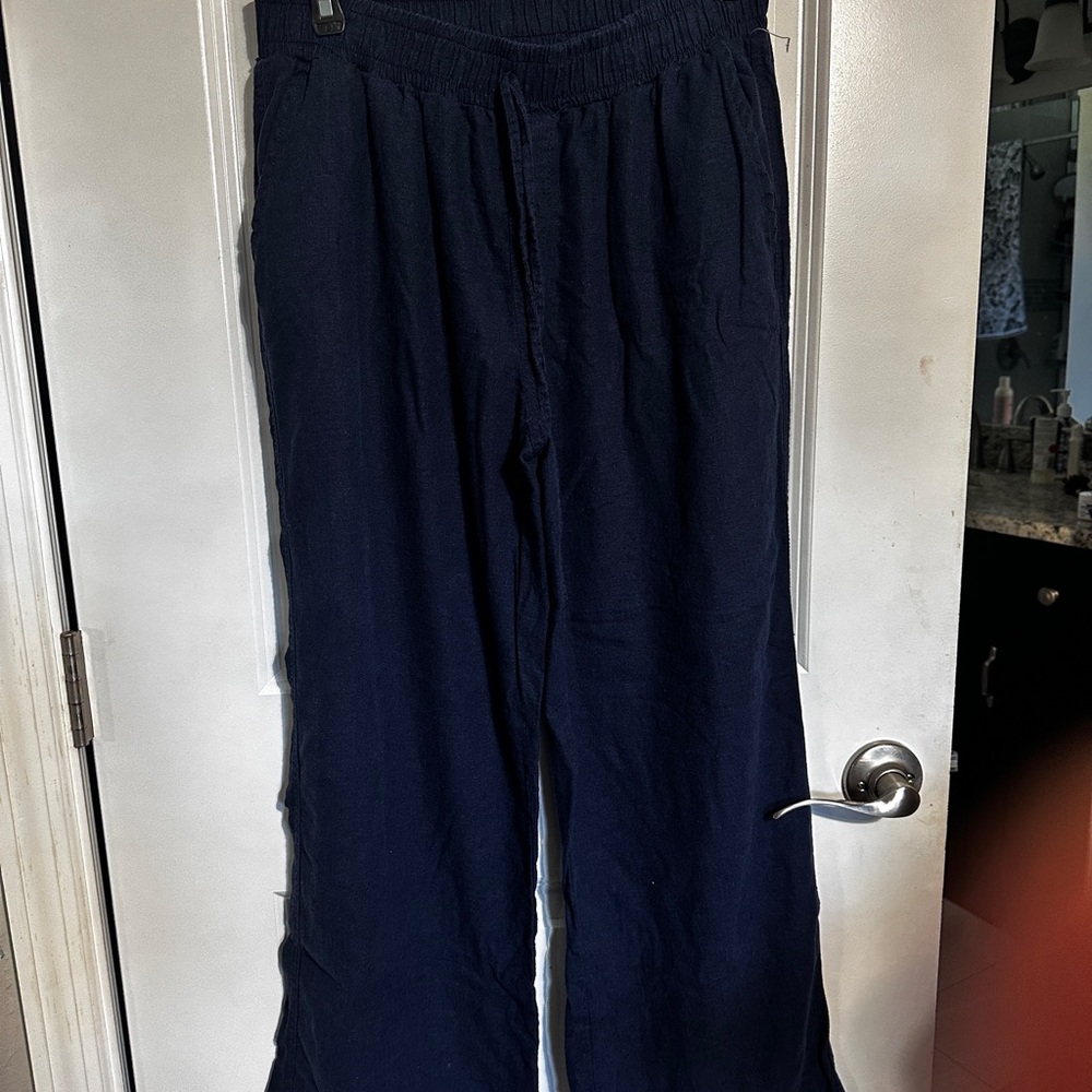 Briggs Women’s Linen Blend Pants – Size M – Navy Blue - Picture 6 of 7